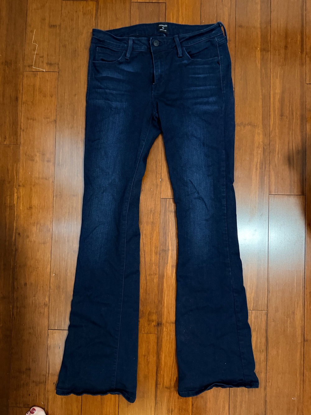 Just Black Deep Indigo Flare Leg Pants size 28 x 30